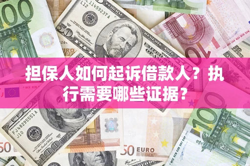 武汉担保人如何起诉借款人？执行需要哪些证据？
