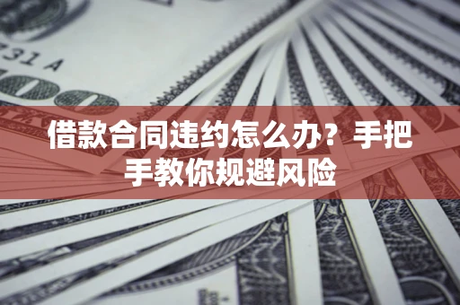 武汉借款合同违约怎么办？手把手教你规避风险