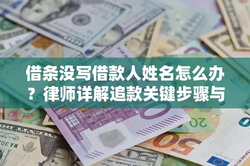 武汉借条没写借款人姓名怎么办？律师详解追款关键步骤与证据链构建