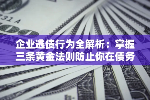 武汉企业逃债行为全解析：掌握三条黄金法则防止你在债务乱局中“踩雷”