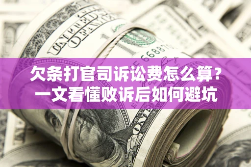 武汉欠条打官司诉讼费怎么算？一文看懂败诉后如何避坑