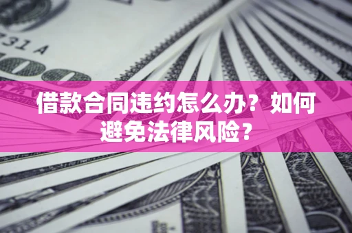 武汉借款合同违约怎么办？如何避免法律风险？