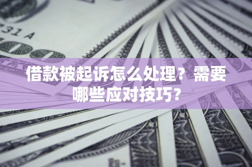 武汉借款被起诉怎么处理？需要哪些应对技巧？